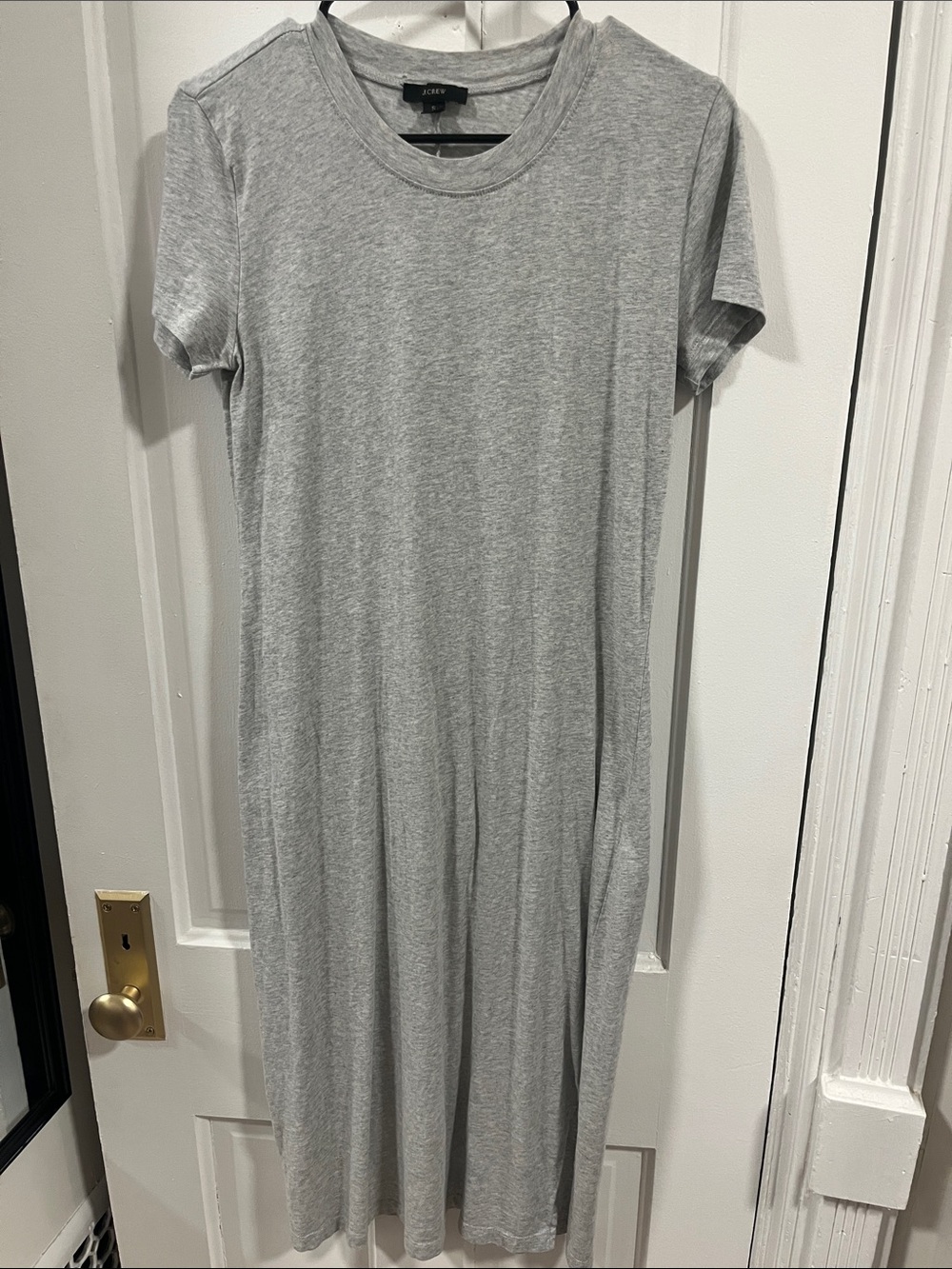 Joey Light Grey Short-Sleeve Midi Tee Dress
